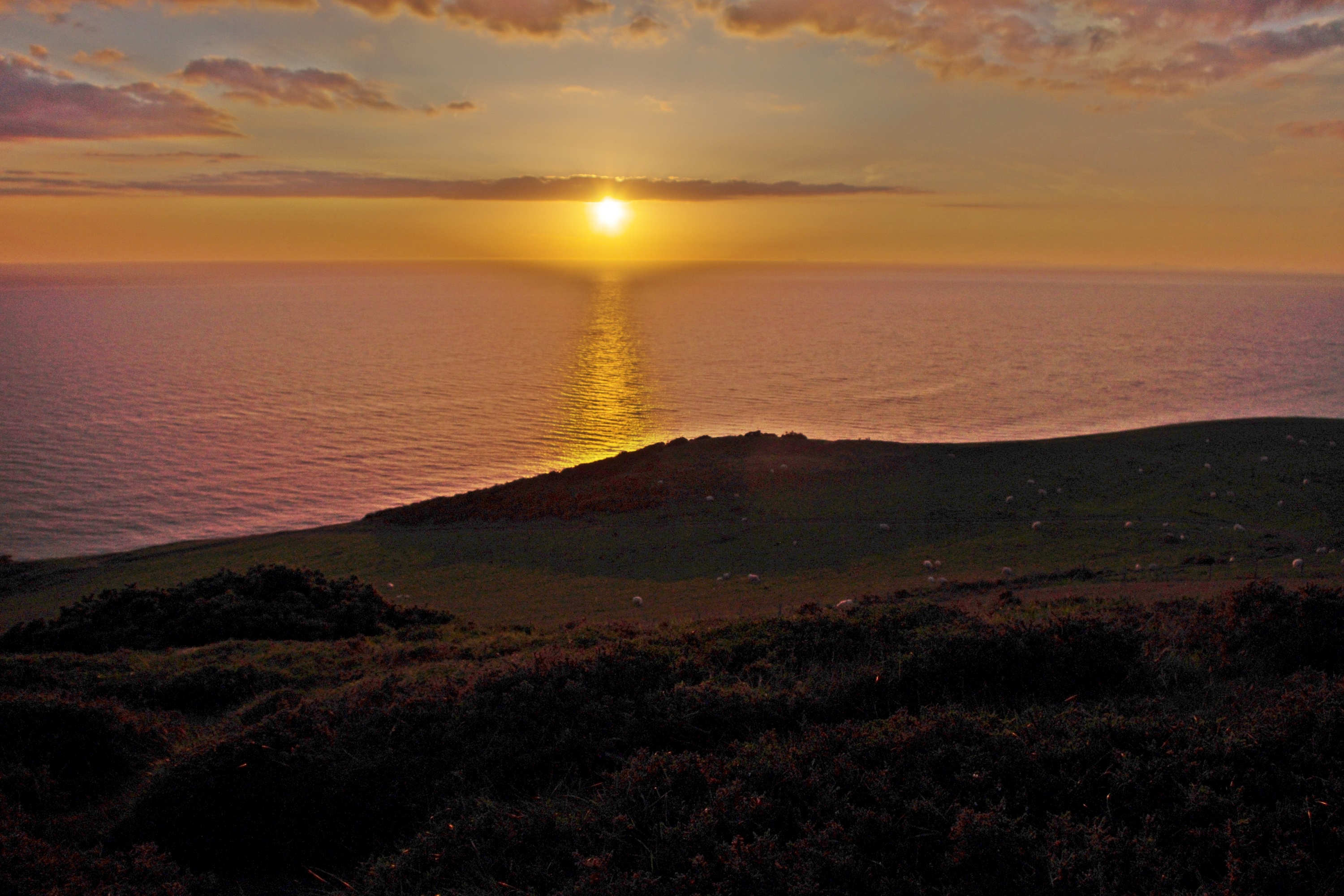 Summer sunset over Cardigan Bay