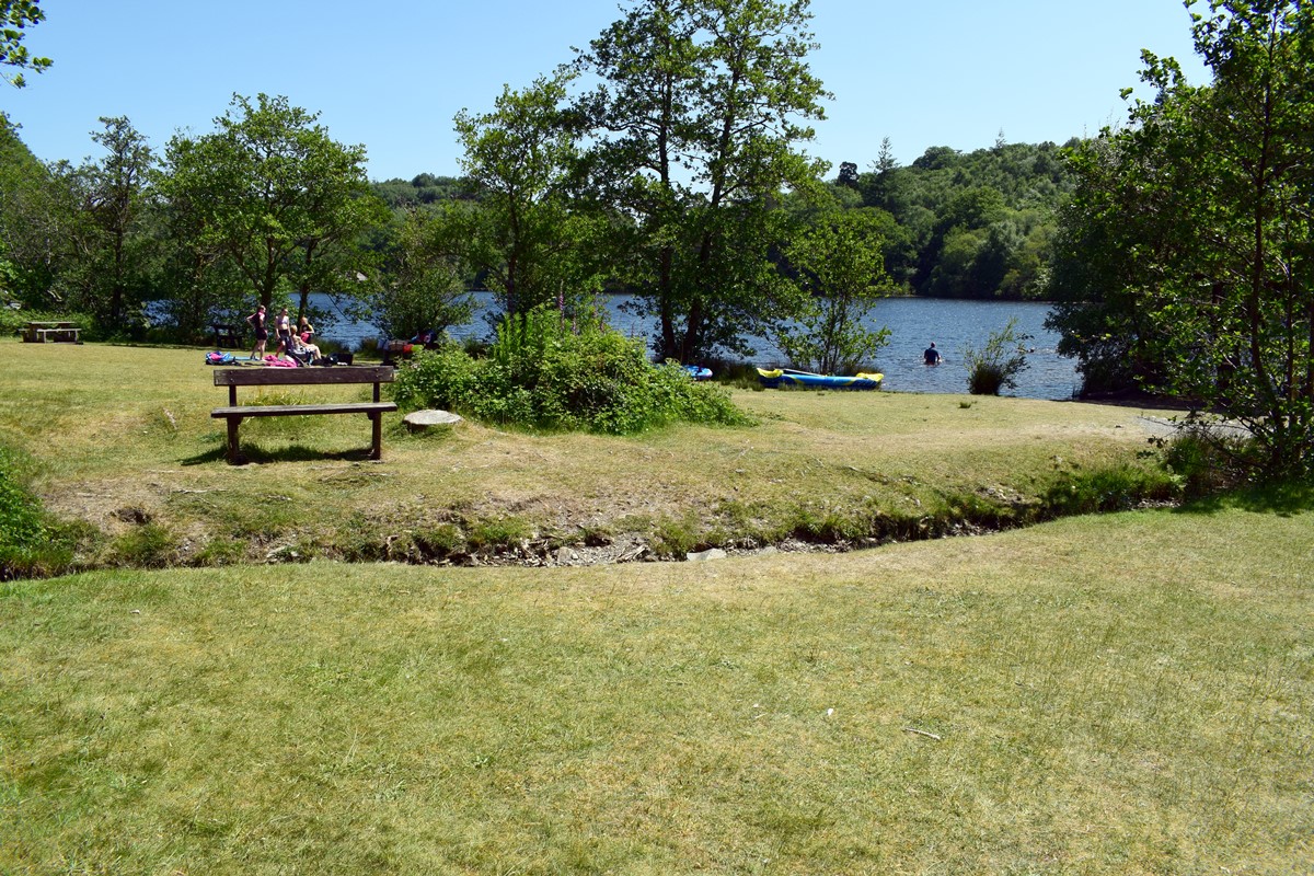 The lake and picnic area