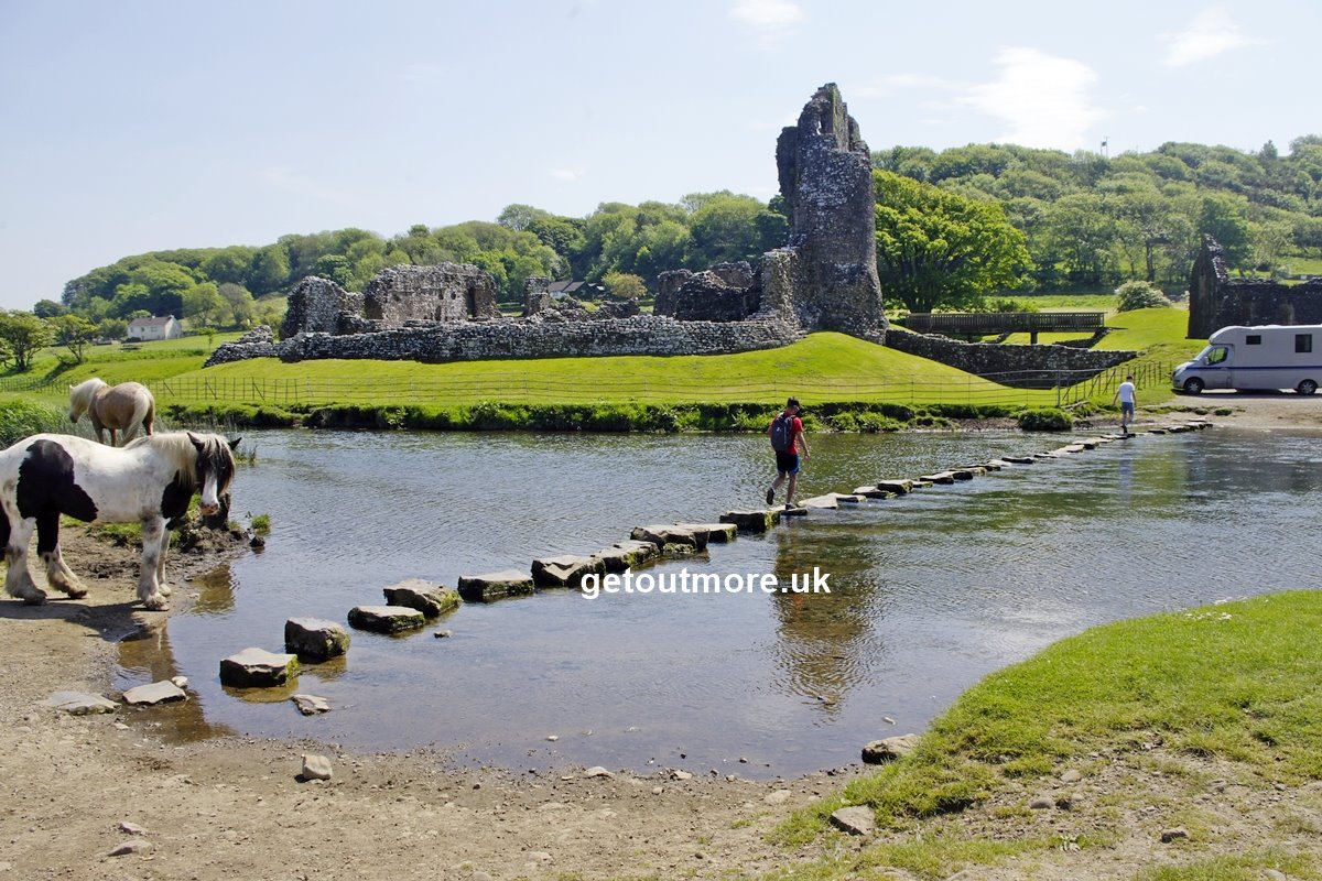 Stepping stones to Ogmore Castle