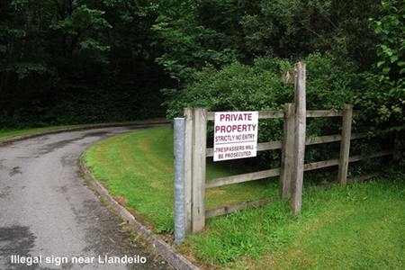 illegal sign on footpath